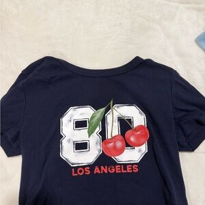 Navy Shirt with Cherry Design